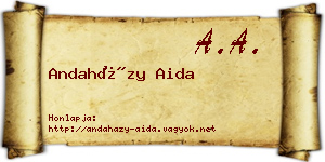Andaházy Aida névjegykártya